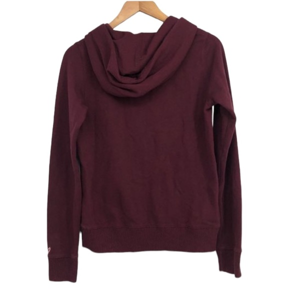 Harvard League Burgundy Women's Academy Applique Hooded Sweatshirt S - Picture 3 of 15